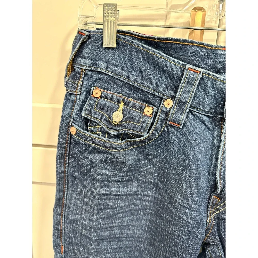 True Religion Ricky Mens Jeans Blue Wash Denim Button‎ Fly Made in USA Size 30